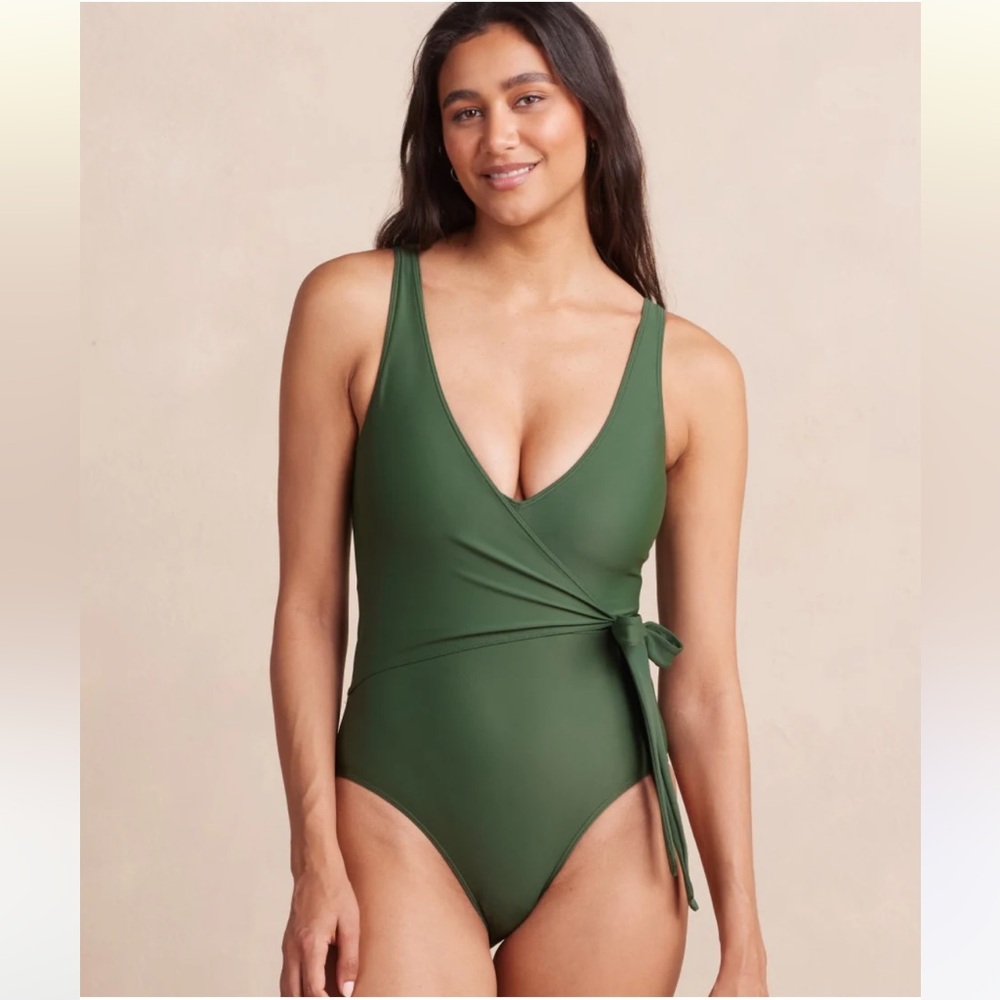Summersalt Wrap One Piece Swimsuit - size 6, green